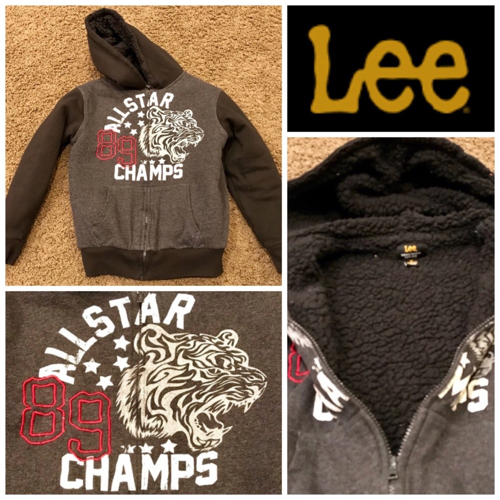 Boys medium fleece zip up hoodie pocket jacket - Picture 1 of 5
